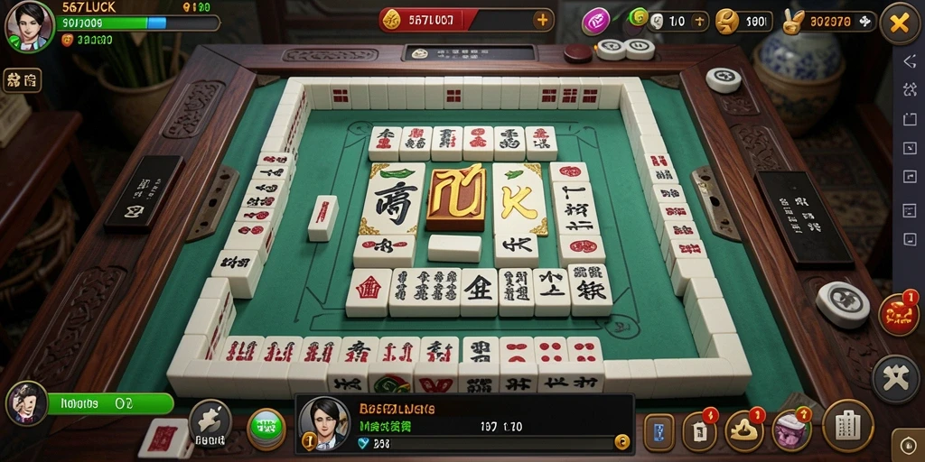 Tampilan menarik dari gameplay Mahjong di 567LUCK.