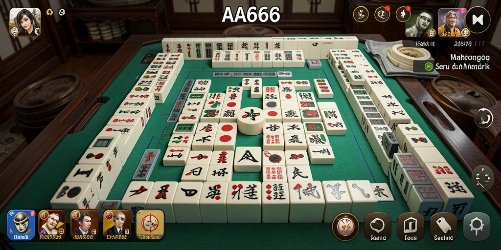 Tampilan gameplay seru dalam game Mahjong AA666.