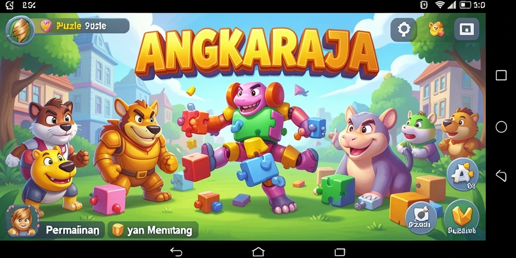 Screenshot gameplay ANGKARAJA menampilkan tantangan puzzle yang menarik.