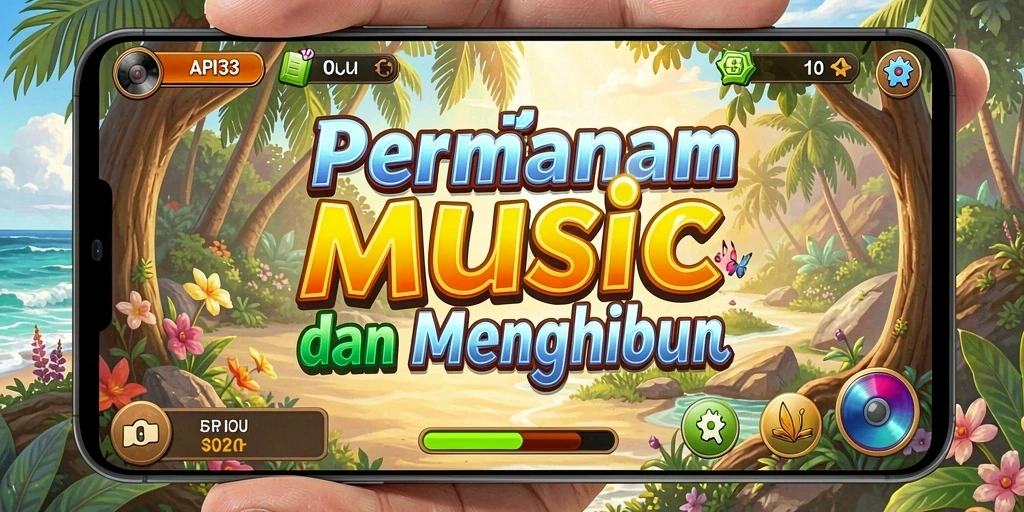 Tampilan gameplay API33 yang penuh warna dan menarik di dunia musik.