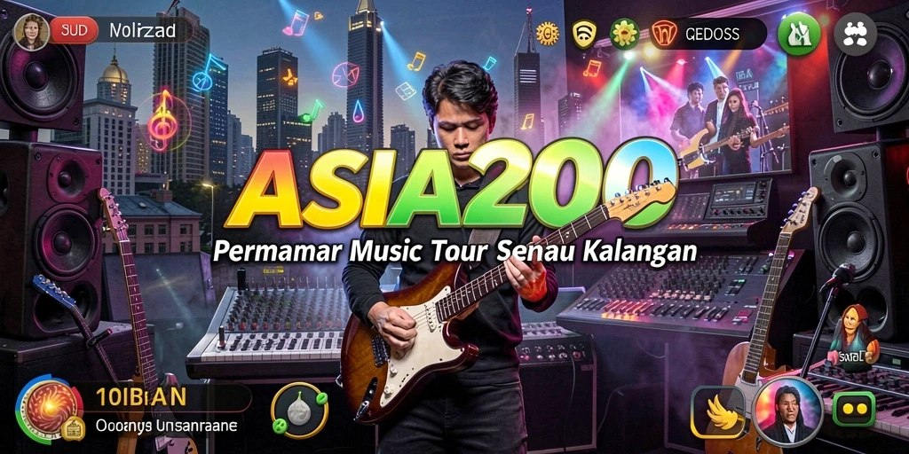 Screenshot dari gameplay ASIA200 yang menampilkan keseruan bermain musik.