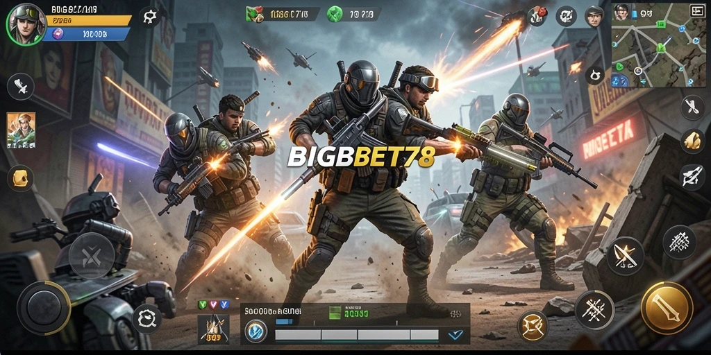 Tangkapan layar menunjukkan pertarungan intens dalam game Action.