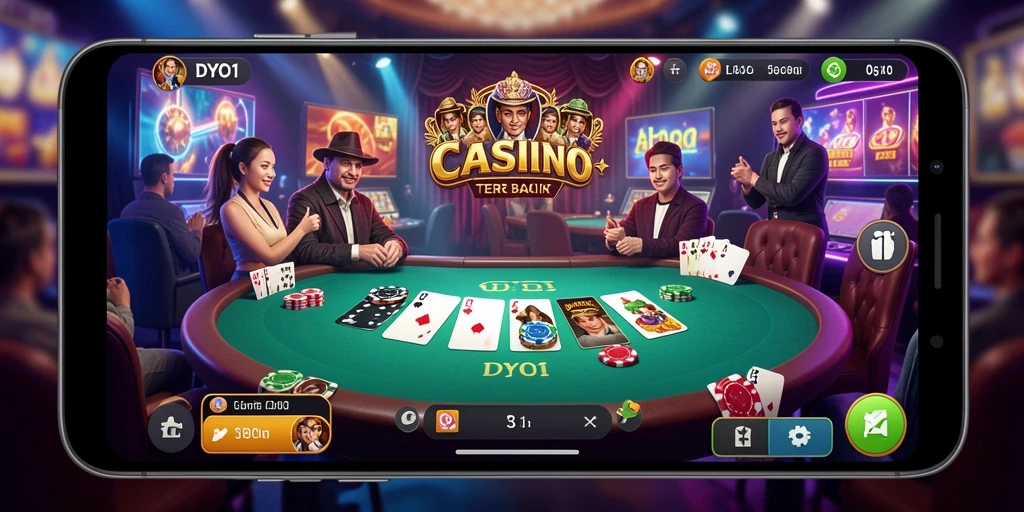 Tampilan permainan Live Casino di DYO1 dengan dealer langsung.