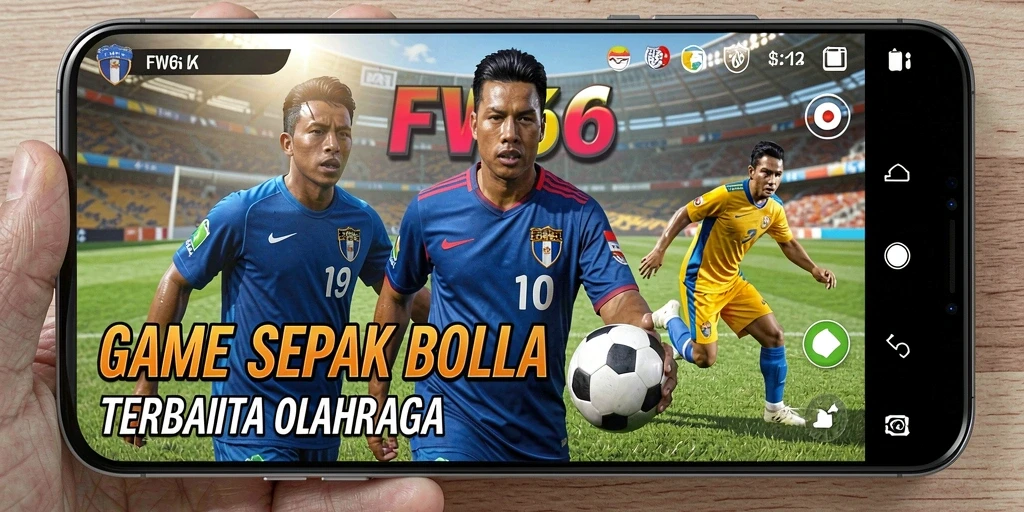 Tangkapan layar gameplay FW66 dengan aksi sepak bola yang mendebarkan.