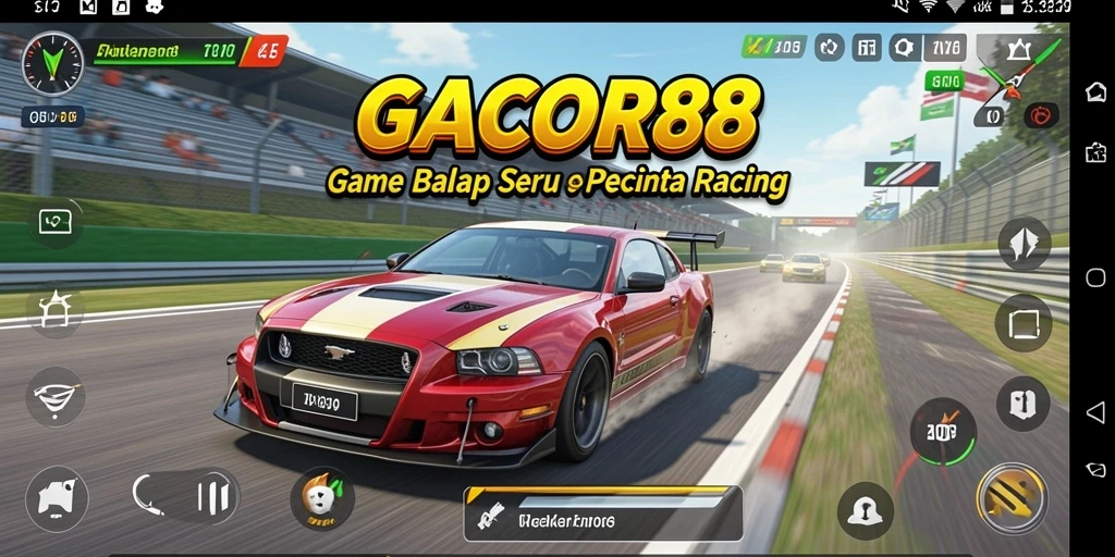 Tampilan menarik dari gameplay GACOR88 di lintasan balap.