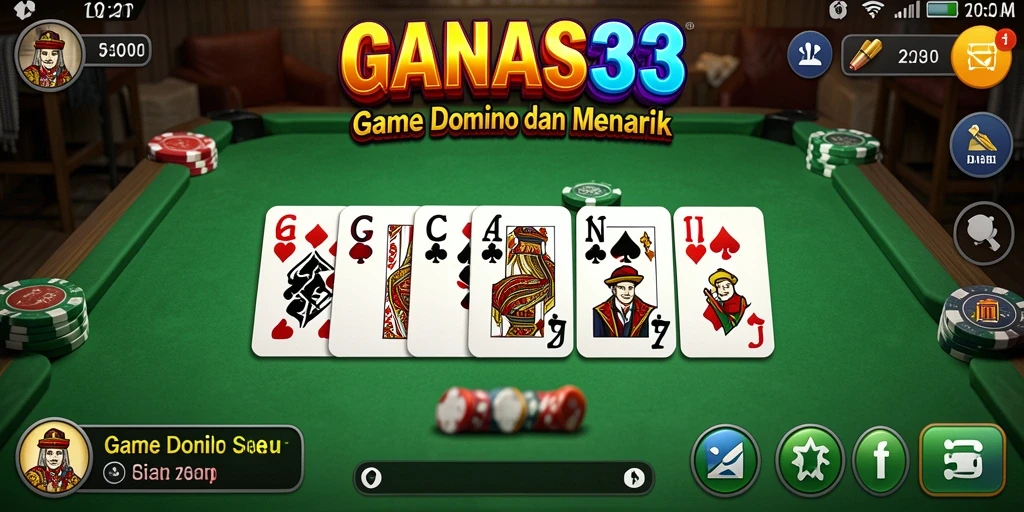 Tampilan gameplay seru dalam permainan Domino GANAS33.