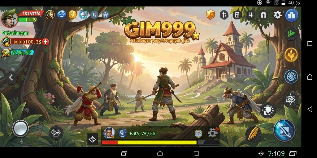 Gameplay seru dalam GIM999 dengan petualangan menegangkan.