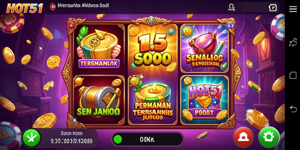 Tampilan gameplay memukau dengan tema slot yang beragam.