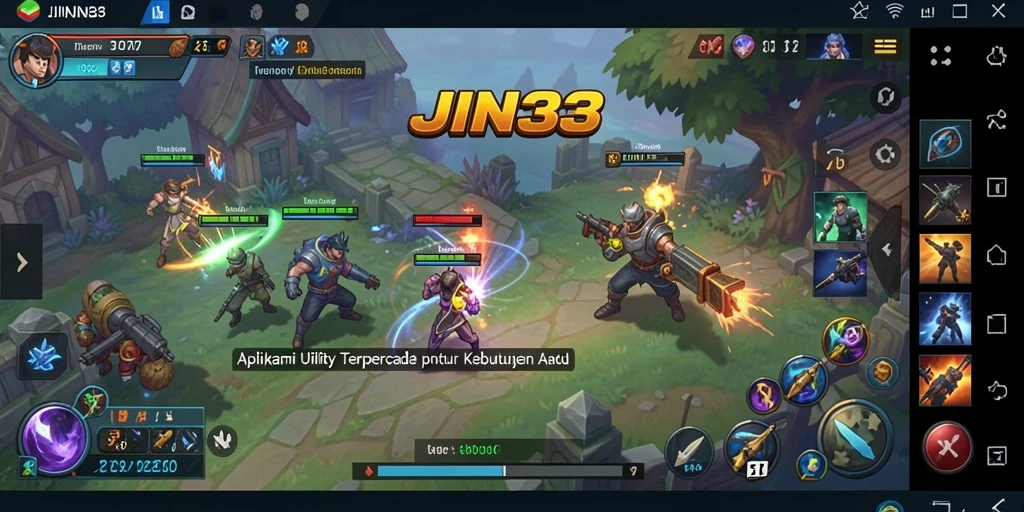 Screenshot utama JIN33 menampilkan antarmuka aplikasi yang bersih dan user-friendly.
