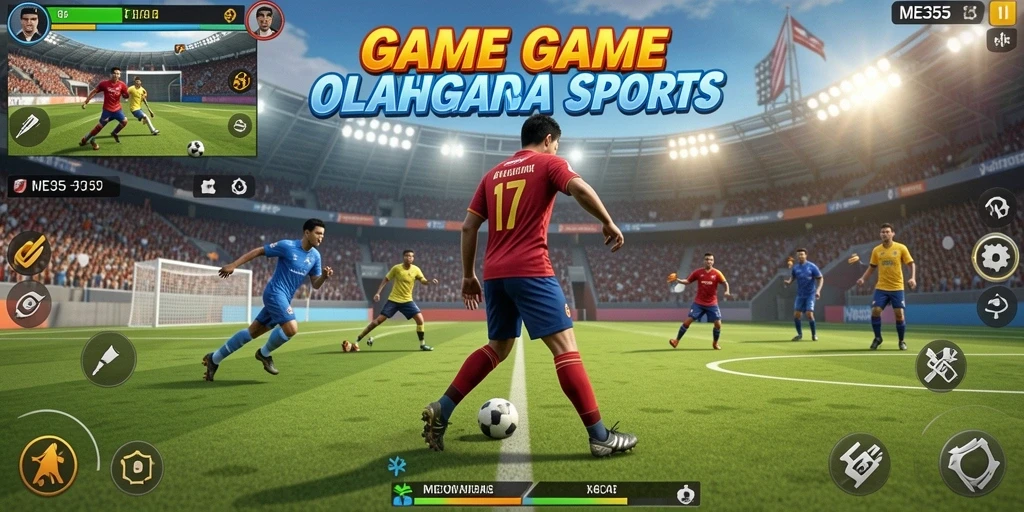 Screenshot utama ME355 yang menampilkan aksi olahraga seru dan mendebarkan.