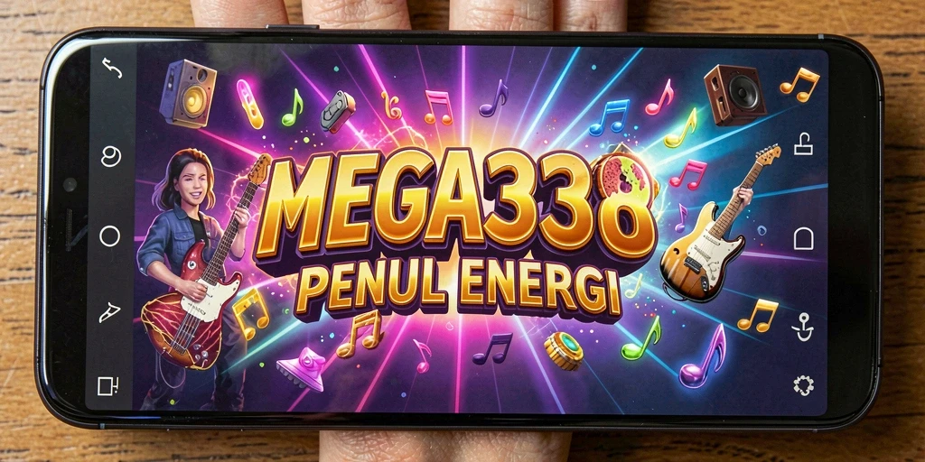 Tampilan gameplay MEGA338 yang penuh warna dan energik.