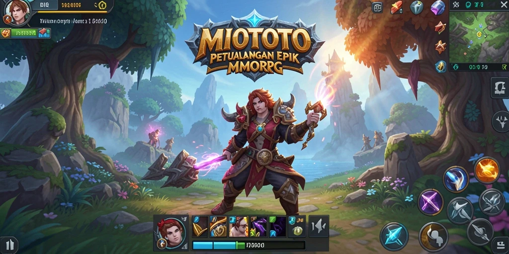 Tampilan gameplay menakjubkan dari MIOTOTO dalam dunia MMORPG.