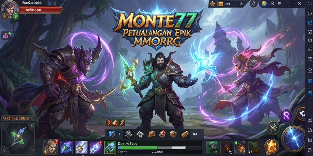 Tangkapan layar gameplay MONTE77 yang menunjukkan aksi seru dalam MMORPG.