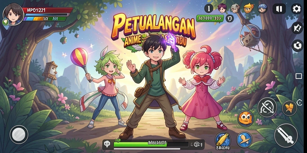 Screenshot utama MPO1221 menampilkan aksi seru dalam dunia Anime.