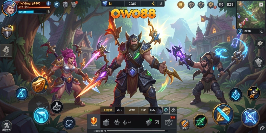 Screenshot gameplay OVO88 yang menampilkan aksi pertarungan epik.