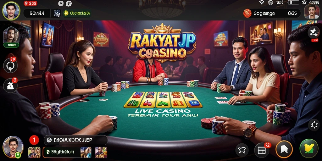 Tampilan seru permainan Live Casino di RAKYATJP dengan dealer profesional.