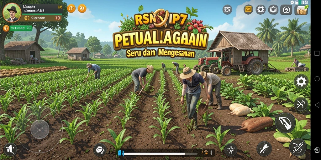 Tangkapan layar gameplay RSNVIP7 yang menampilkan pengalaman bertani yang seru.
