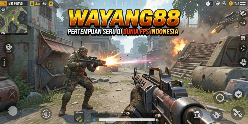 Tampilkan gameplay menegangkan dari WAYANG88 dengan karakter dan senjata.
