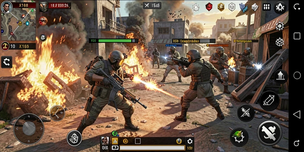 Tangkapan layar gameplay X168 menampilkan aksi strategi yang mendebarkan.